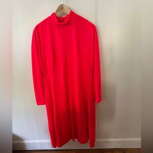 Vintage Manford Neon Red Dress